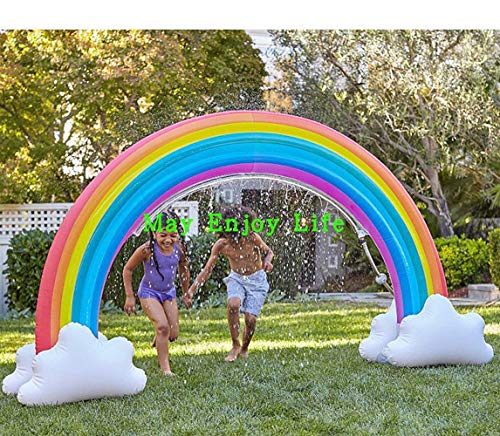 Gayisic Rainbow Sprinkler Inflatable Pools Summer Fun Outside Backyard Family Water/Birthday Party Toy for Children Infants Toddlers,Boys, Girls and Kids