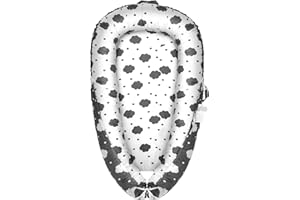 ZAAEOU Baby Lounger, Infant Nest Cover, Newborn Lounger Cover Co Sleeper for Baby 0-24 Months, 100% Cotton Breathable Cosleeper for Baby in Bed, Soft Baby Essentials Gifts, Machine Washable (Cloud)