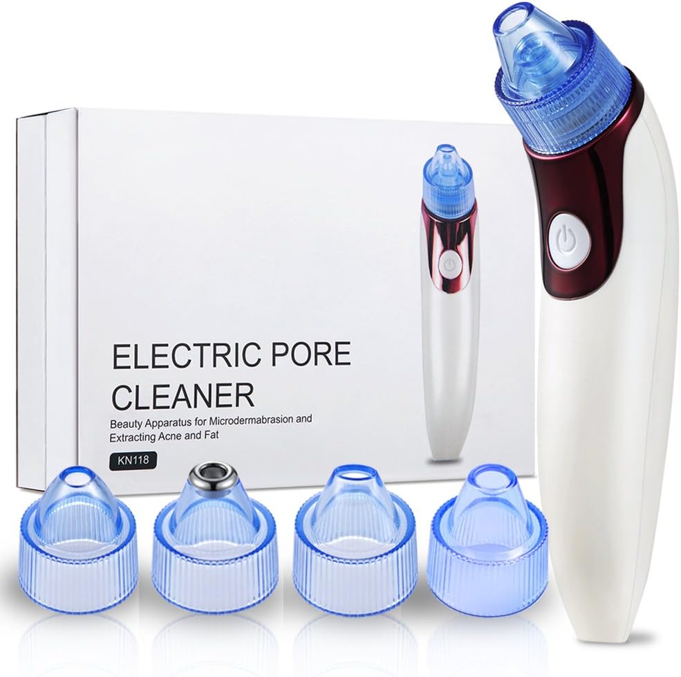 Electric Blackhead Remover, VITI Electronic Facial Pore Cleanser Blackhead Suction Extractor Tool with 4 Multi-Functional Probes, Comedone Machine for Acne and Facial Pore Clean