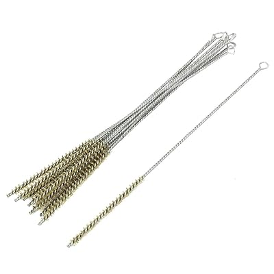 Driak 10 Pcs 6mm Diameter Brass Wire Tube Brush Cleaning Tool 30cm Length