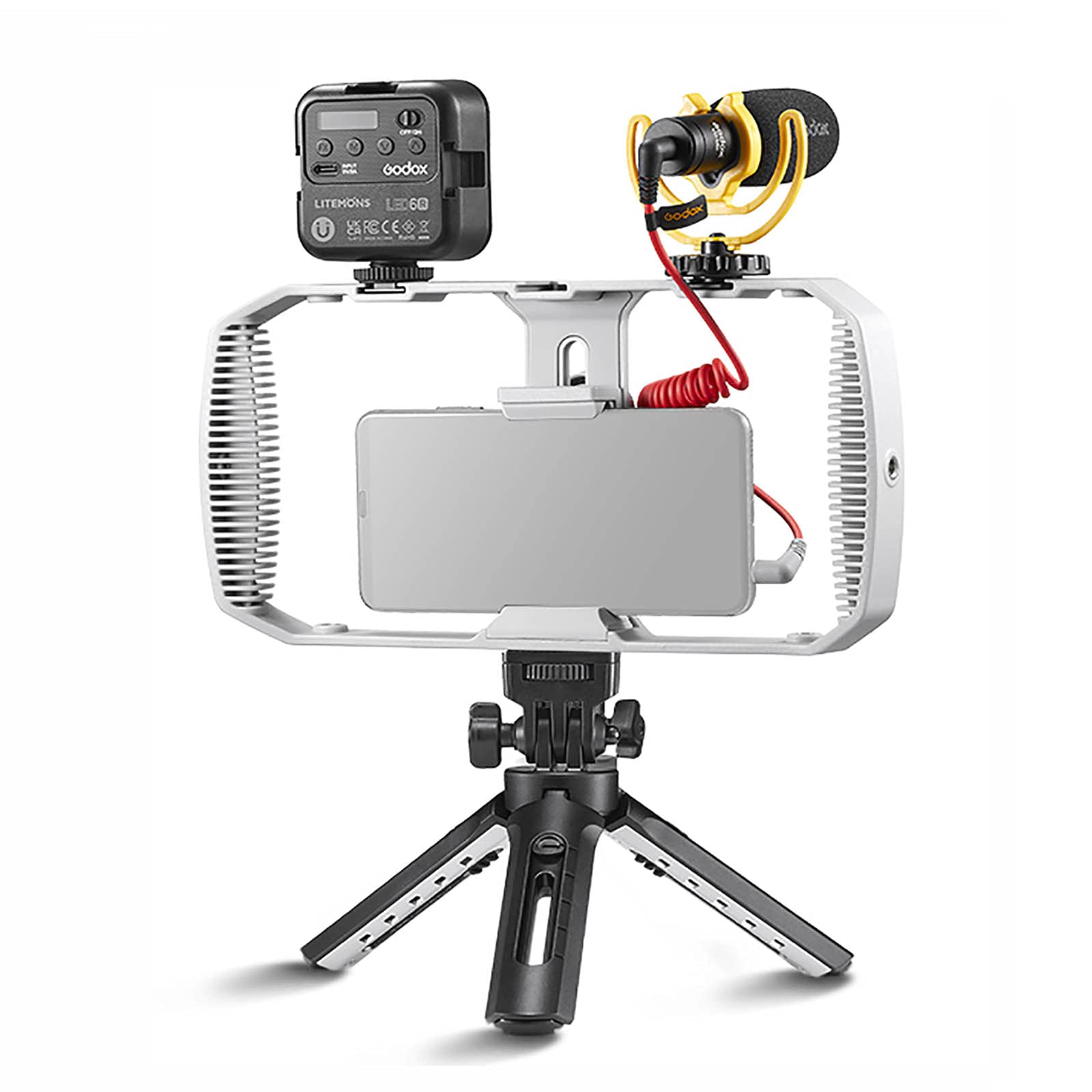 Godox VK1 VK1-UC VK1-LT VK1-AX Case Cage with Cold Shoe and 1/4 Screw for Mobile Phone Photography Vlog Video (VK1-LT(Lightning))