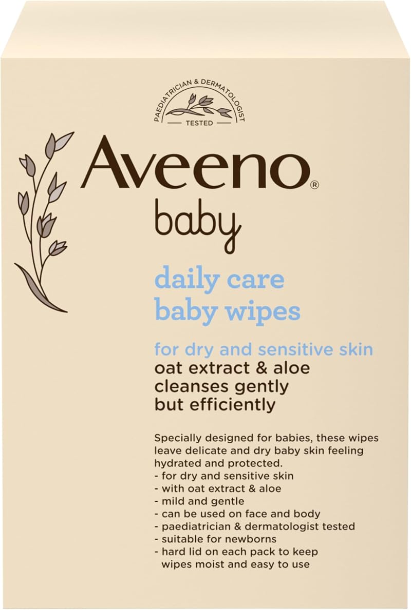 Aveeno Baby Daily Care Wipes Sensitive Skin 864 Wipes Pack 12