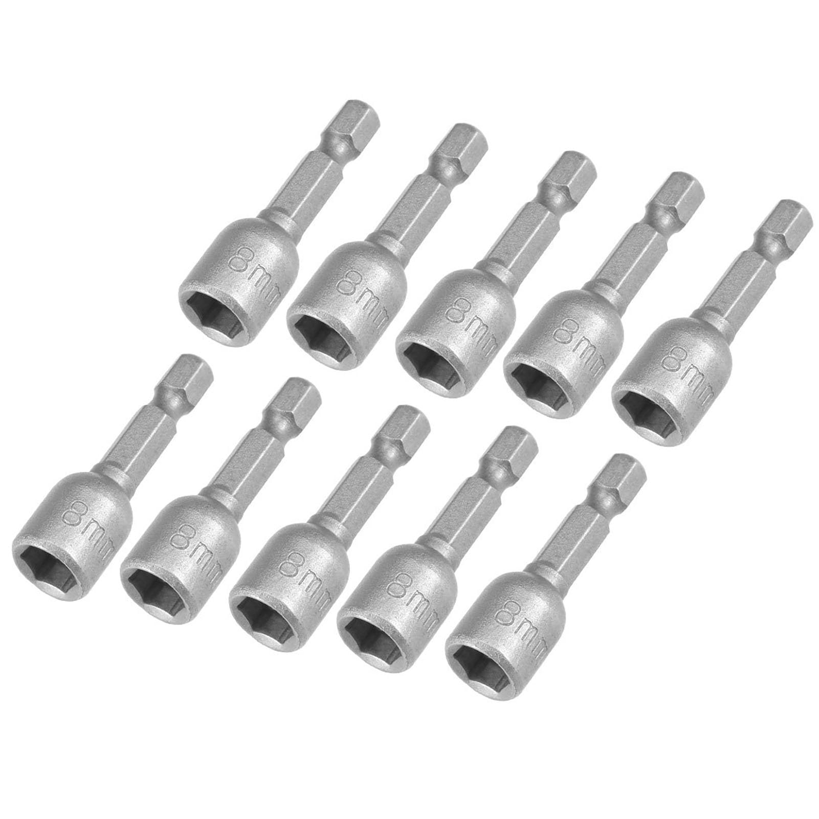 TA-VIGOR 10Pcs 8mm Magnetic Nut Setter Driver Drill Bit Set, 1/4 inch Hex Shank Quick Change, 42mm Length Metric Nut Driver Set for Woodworking, Machine Maintenance, Auto Repairing, Furnitures