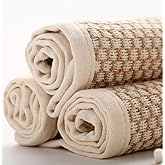 1 Pack Back Scrubber for Shower, Japanese Washcloth Exfoliating Towel Shower Loofah with Handle for Women, Machine Washable Natural Jute Shower Scrubber Cloth Rag for Body Wash