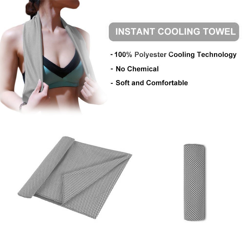 LENPOW Cooling Towel Ice Cold Scarf Chilling Neck Wrap Ultimate Microfiber Bandana Evaporative Chilly Extra Soft washcloth washrag for Sport workout gym fitness Yoga Golf Travel Instant Cooling Relief