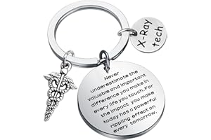 BAUNA X-Ray Tech Keychain Radiology Technologist Gift X-Ray Graduate Gifts