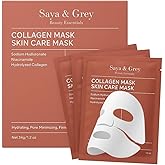 NEW! Saya & Grey Bio-Collagen Face Mask (4-Pack) – Fast-Acting Hydrating & Anti-Aging Sheet Masks for Radiant, Youthful Skin – Luxury Self-Care Gift for Her or Him