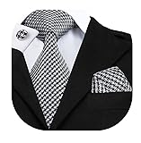 Hi-Tie Mens Plaid Ties Classic Paisley Necktie with