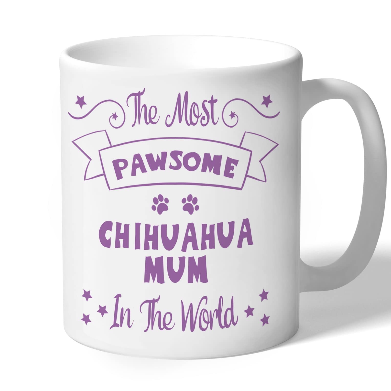 Dog Lovers Collection Chihuahua Mum Mug - Pawsome - Chihuahua Gifts (Lilac Print)