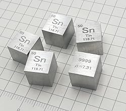 Tin Cube - 10mm Pure Metal Element Cubes - Laser