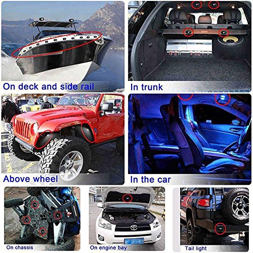 Wiipro RGB Rock Lights with 8 pods LED Neon Lighting Bar APP Bluetooth Controller for Car Jeep Off Road Trucks ATV SUV Vehicle Boat Interior Timing & Flashing & Music Mode