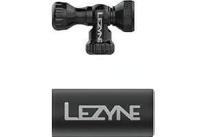 LEZYNE Control Drive CO2 Bike Tire Inflator - Presta & Schrader Compatible Aluminum CO2 Inflation Pump with Twist Control Valve - Fits Threaded Cartridges, Protective Neoprene Sleeve Included