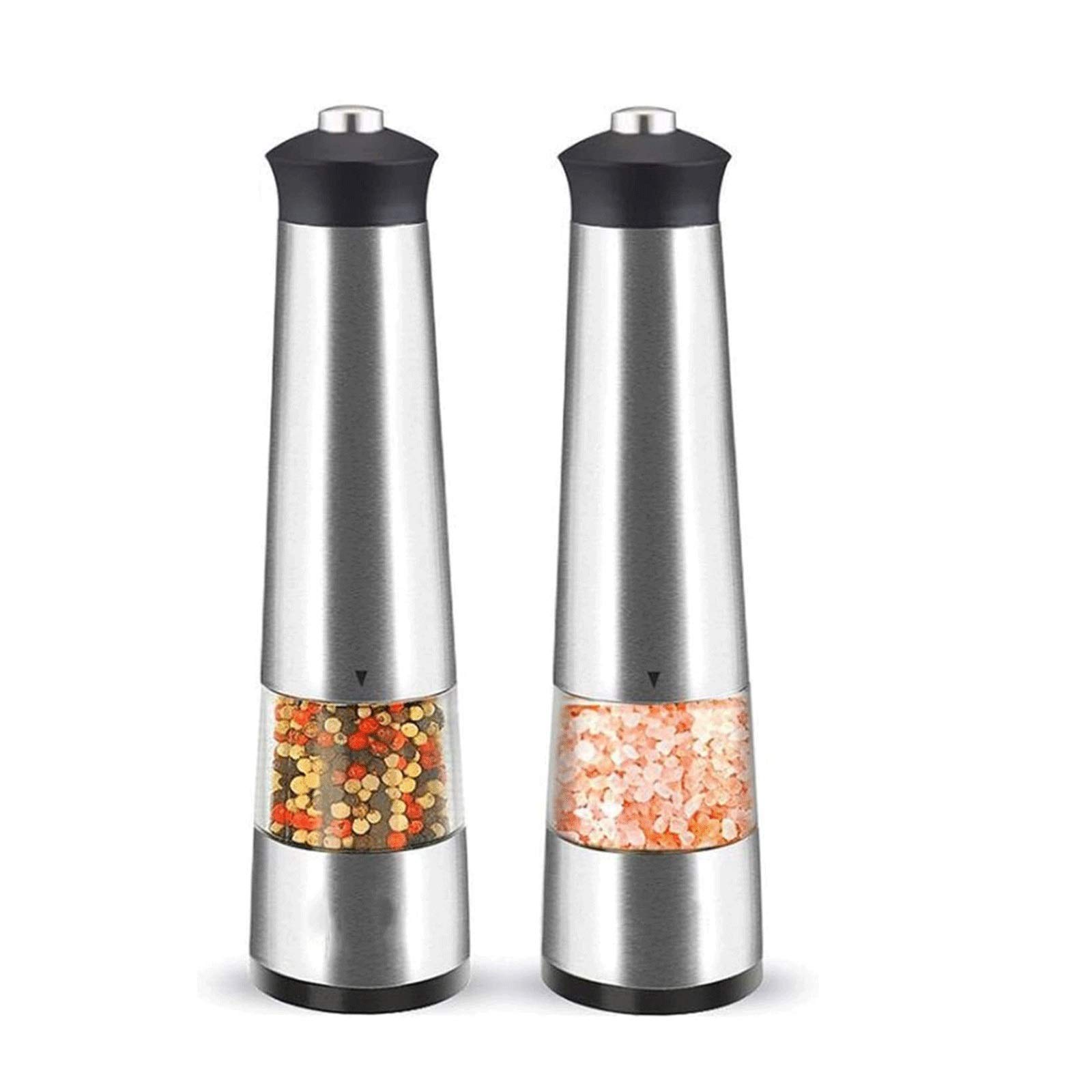 BKWJ Pepper Mills, Electric Pepper Grinder, Automatic Electronic Stainless Steel Grinder, Pepper And