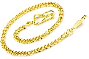 BOSHIYA Clip Pocket Watch Chain for Men Vintage Metal Alloy Albert Vest Chain 14.9 Inch Pocket Watch Chains Link