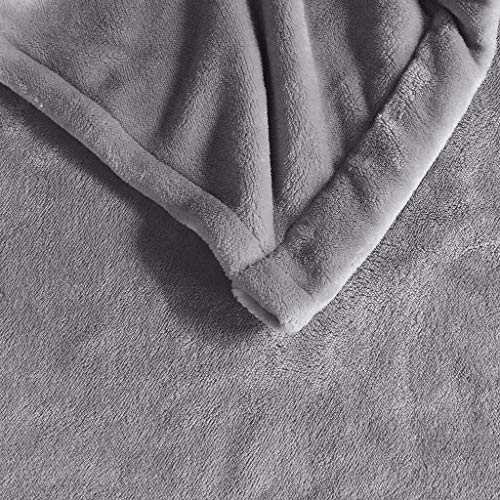 Heated Plush Blanket Black Queen