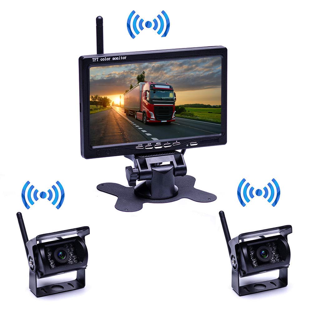 Backup Camera System Wireless 7 Car Backup Camera Monitor For Truckscarssuvspickupsvanscampers Hd Color Night Vision Waterproof 2 Rear View