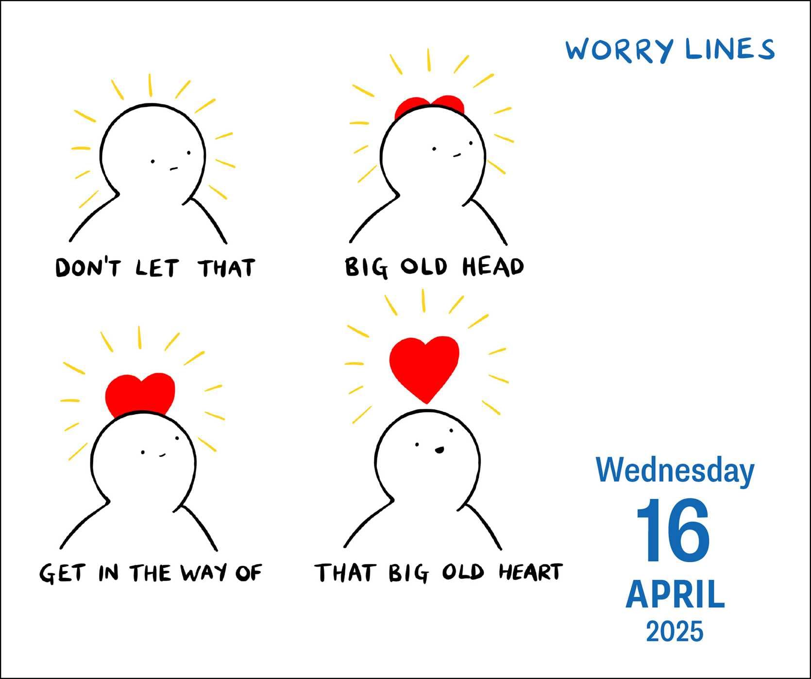 A Worry Lines 2025 Day-to-Day Calendar: Mildly Uplifting Oddly Comforting Daily Drawings