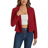 MINTLIMIT Cropped Blazers for Women Casual Long Sleeve Open Front Jackets Work Business Short Blazer with Decor Pocket