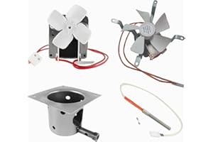 BBQ-PLUS Auger Motor, Grill Induction Fan, Fire Burn Pot and Hot Rod Ignitor Kit Replacement for Pit Boss and Traeger Wood Pellet Grill with Screws and Fuse