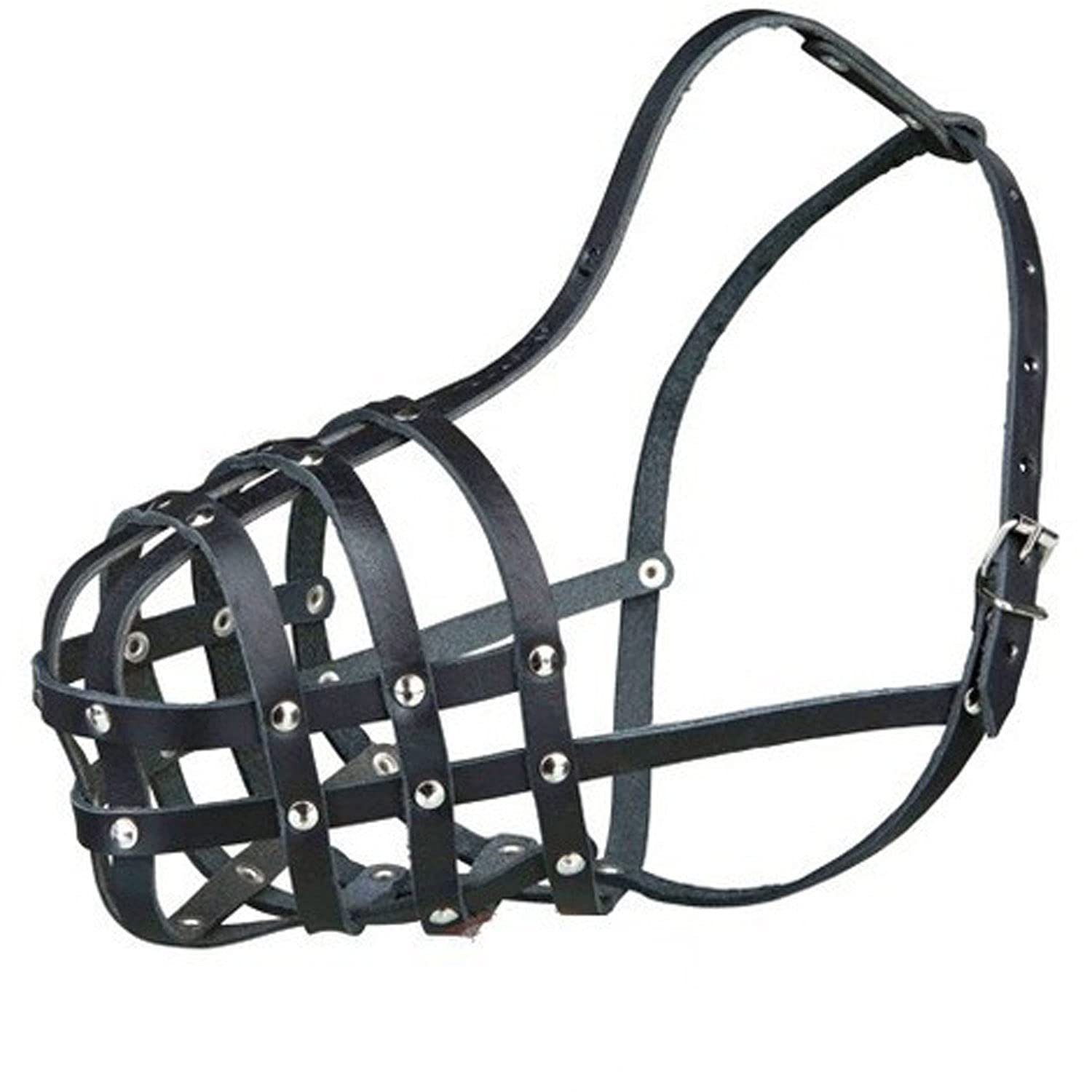 Leather Muzzle - Light, for Miniature Pekingese, Miniature Schnauzer