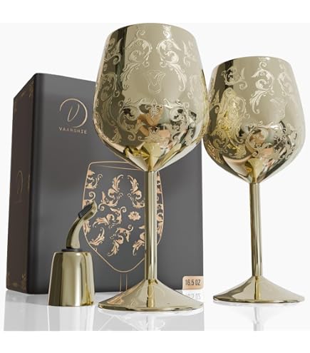 Amazon.com | Italian Crystal Wine Glasses, Vintage Design 24kt
