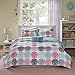 Mi Zone Cozy Quilt Set, Casual Modern Vibrant Color Design All Season Teen Bedding, Coverlet Bedspread, Decorative Pillow, Girls Bedroom Décor, Full/Queen, Carly Circular Purple