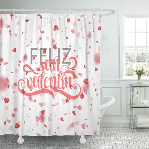 Amazon Com Emvency Waterproof Fabric Shower Curtain Hooks Happy