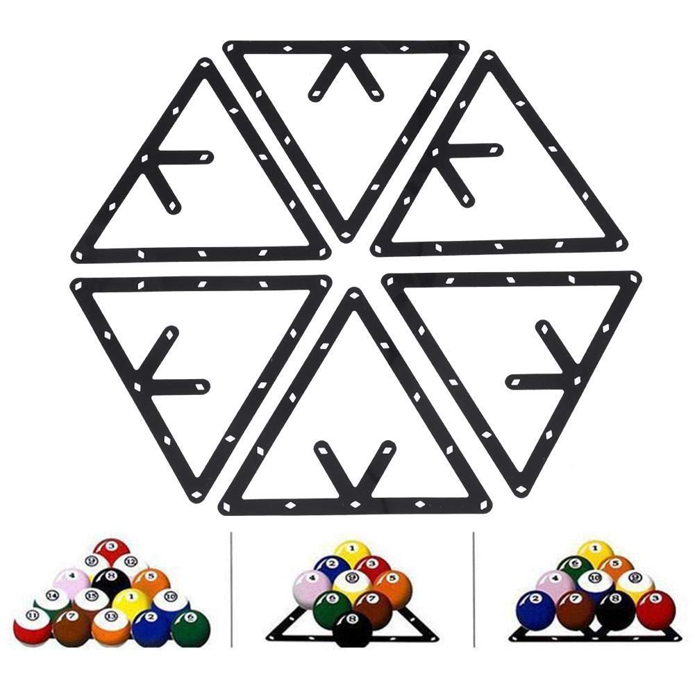 VGEBY 6Pcs Billiards Triangle Ball Rack, Ball Holder Positioning Billiard Table Pool Cue Accessory