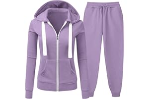 SCRRMZO Women's Sweatsuits 2 Piece Long Sleeve Full Zip Sweatshirt & Joggers Sweat Set Fall Travel Tracksuit with Pockets