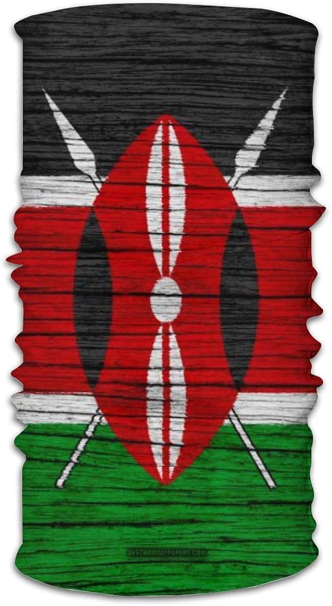 antcreptson Kenya Wooden Texture Kenyan Flag Windproof Sports Mask
