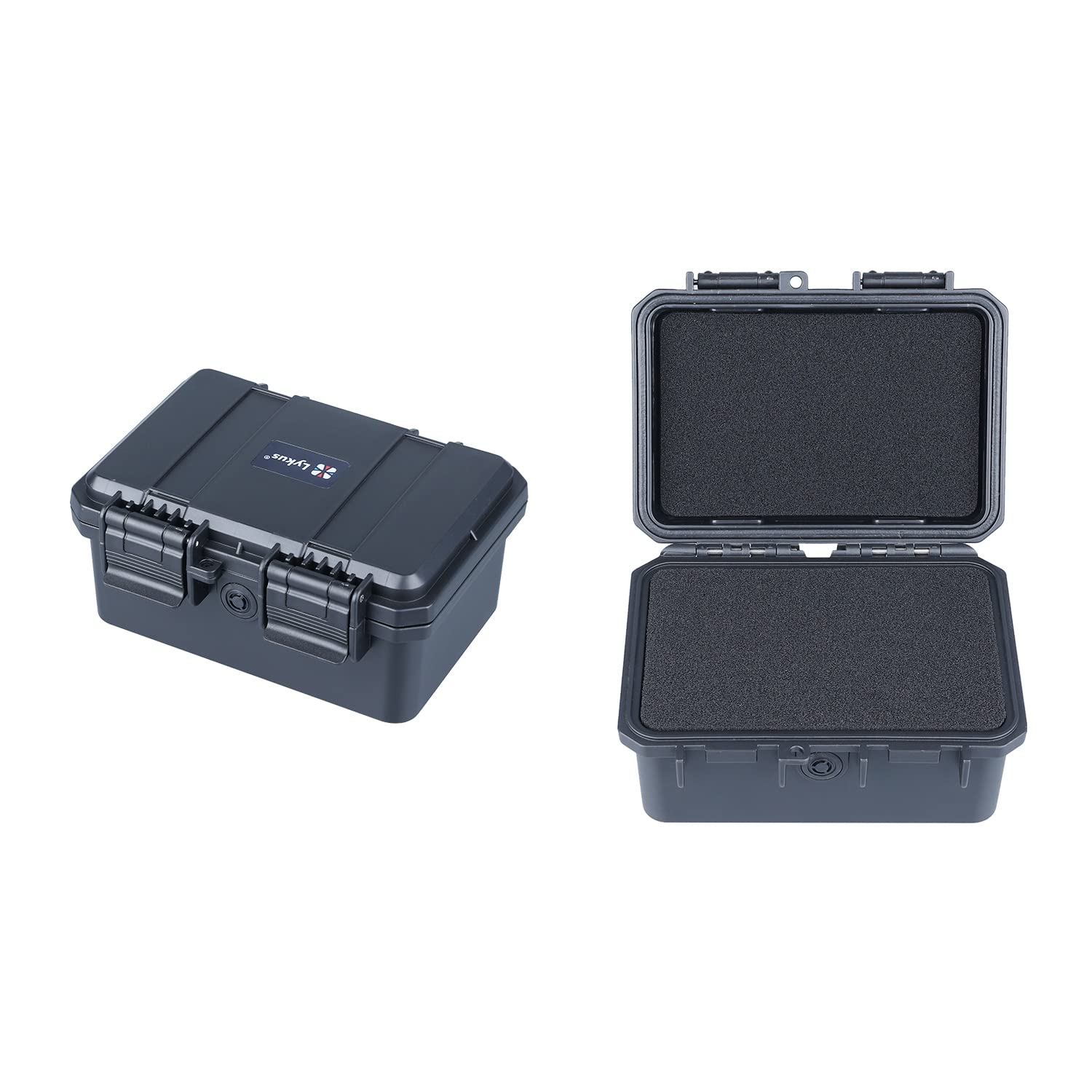 Lykus HC-1420 Mini Hard Case Dry Box with Foam Insert, Interior Size 14x9x6.8 cm, IP66 Splash-Proof, Suitable for Cellphones, Tools, Small Devices and More