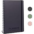 Undated Monthly Planner 2025-2026 - 18 Month Monthly Calendar Planner Book for School Office and Home - Hardcover Blank Planners for Goals Tasks and Dates - B5(6.9" x 9.8") Black