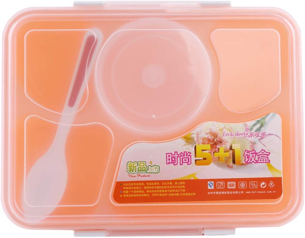 Yingwei VWH 5 Compartment Bento Style Lunch Box Picnic Food Fruit Container Storage Box For Kids Adult (blue)