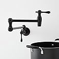 Signature Hardware 954008 4.6 GPM Double Handle Wall Mounted Retractable Pot Filler - Matte Black