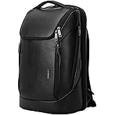 LENZN Durable Leather Laptop Business Backpack Perfect for Men & Women, Work Backpack Fits 15.6 Inch, Premium Quality Travel Bag with USB Charging Port, Water-Resistant, Bookbag with Multiple Pockets