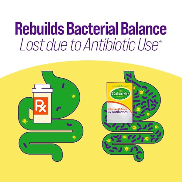 CULTURELLE PROBIOTICS ULTIMATE BALANCE PROBIOTIC FOR USE WITH ANTIBIOTICS – 20 COUNT – PROBIOTIC CAPSULES HELP RESTORE GOOD BACTERIA LOST DURING ANTIBIOTIC USE & CONTRIBUTE TO A HEALTHY IMMUNE SYSTEM