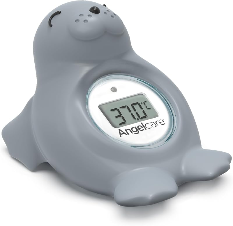 Angelcare Happy Seal Baby Bath Room Thermometer Grey