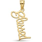 Charm America - Gold Vertical Blessed Charm - 10 Karat Solid Gold