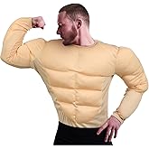 Glitopper Adult Muscle Suit Costumes Muscle Shirt Halloween Costume for Men Fake Muscles Suit for Halloween Cosplay Dress up Party