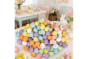 100PCS Mini Foam Speckled Easter Eggs Party Favor - Pastel Decorative Bird Eggs for Basket Fillers Spring Home Centerpiece Ea