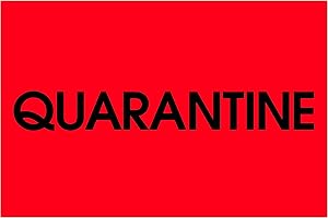 Tape Logic TLDL1138 Labels "Quarantine", 2" x 3", Fluorescent Red, 1 Roll of 500 Labels