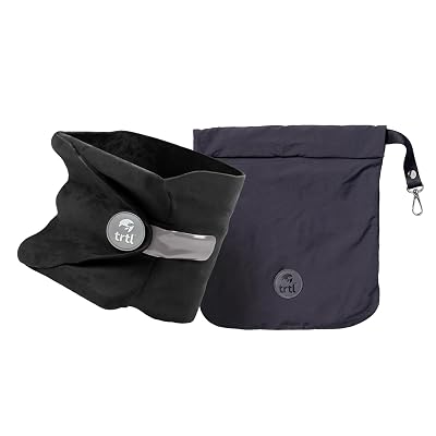 trtl Pillow - Scientifically Proven, Super Soft Neck Support Travel Pillow for Airplanes - Lightweight and Machine Washable - Ergonomic Design for Traveling on Flights, Cars, and Trains - Black
