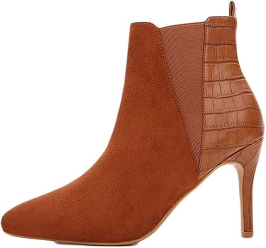 Amazon Gzgz サイドゴアショートブーツ レディース 可愛い おしゃれ ピンヒール 9cmヒール ブーティ ショートブーツ スエード調 サイドゴア かわいい 秋冬 痛くない 歩きやすい 疲れない ブーツ靴 レディース 大きい Gzgz ブーツ ブーティ