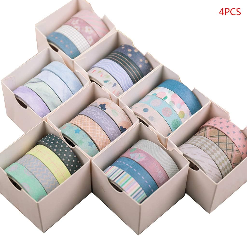 YFairy - Washi Tape, Basic Color Series, 4 Roll, Boxed Washi Tape Set, Colorful Cartoon, Hand Account, DIY, Decorative Stickers, Random, Paper Tape (Random Color Delivery)