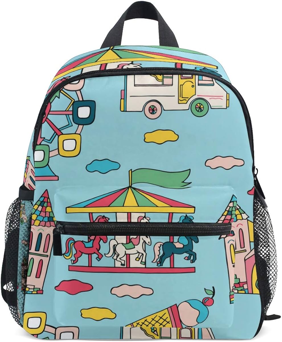 Carousel Amusement Park Toddler Preschool Backpack Bookbag Mini