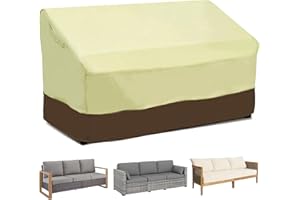 Sqodok Outdoor Patio Furniture Sofa Covers Waterproof, 3 Seat Couch Covers for Outdoor Patio Bench Cover Lawn Furniture Cover with Handle and Windproof Strap, 85" Wx 37" Dx 35" H