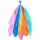 Sarah's Silks Set of 5 Enchanted Playsilks - 100% Silk Play Scarves for Kids and Toddlers | Bright Colored 35" Large Square Scarves Perfect for Dance, Imaginative and Pretend Play