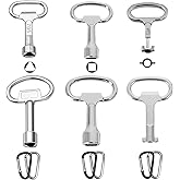 FRIVASTIC 12 PCS Sillcock Key, 8mm 9mm Triangle Silcox Key, 8mm Four Corner Faucet Wrench, 7.4mm 9.5mm Water Shut off Tool, Square Outdoor Faucet Lock, Outdoor Faucets Handle With 6 Carabiners