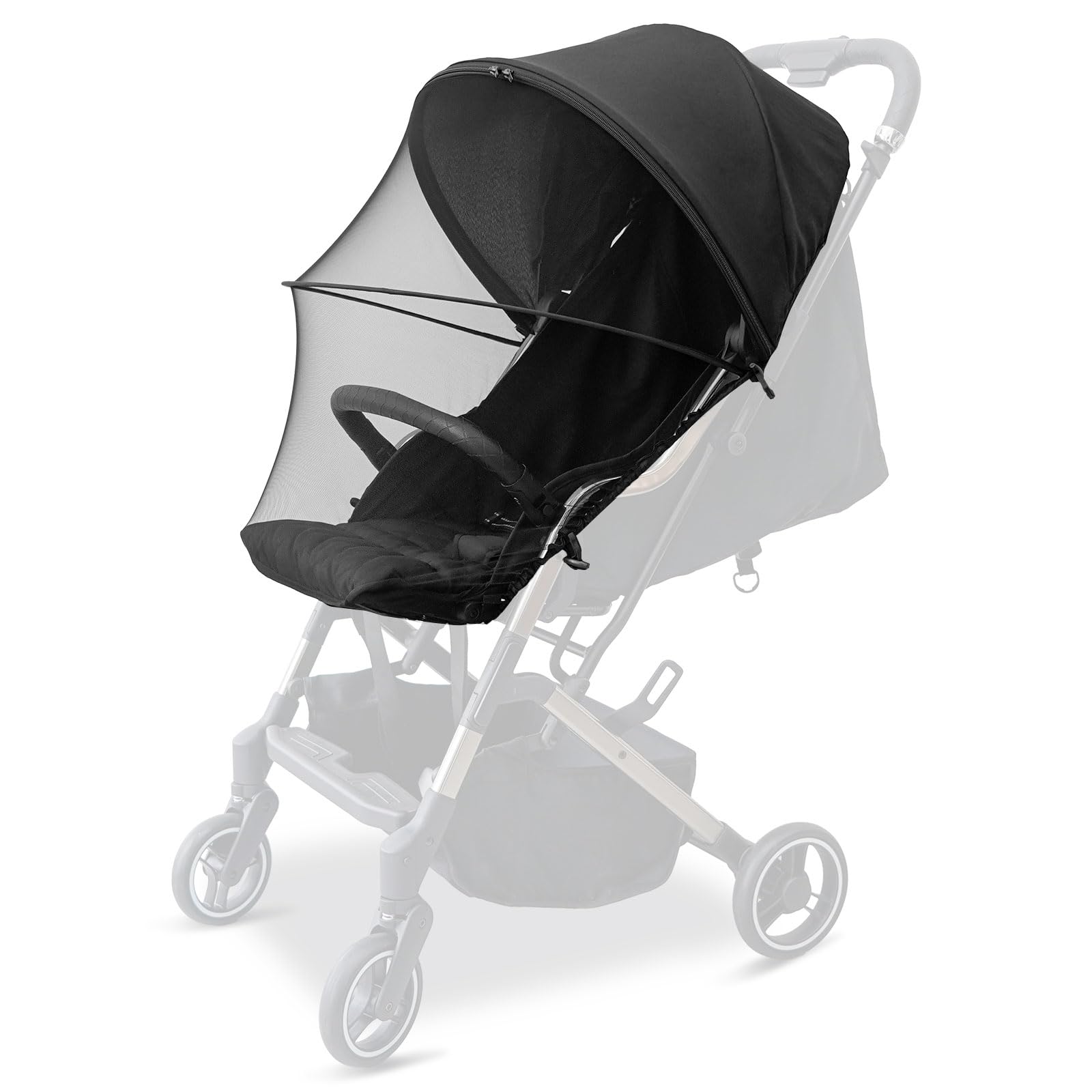 Photo 1 of 2-in-1 Stroller Cover, Baby Mosquito Net for Stroller with Sun Shade, Stroller Accessories - UV Protection & Breathable 3D Mesh with Two-Way Zipper, Universal Fit Most Stroller