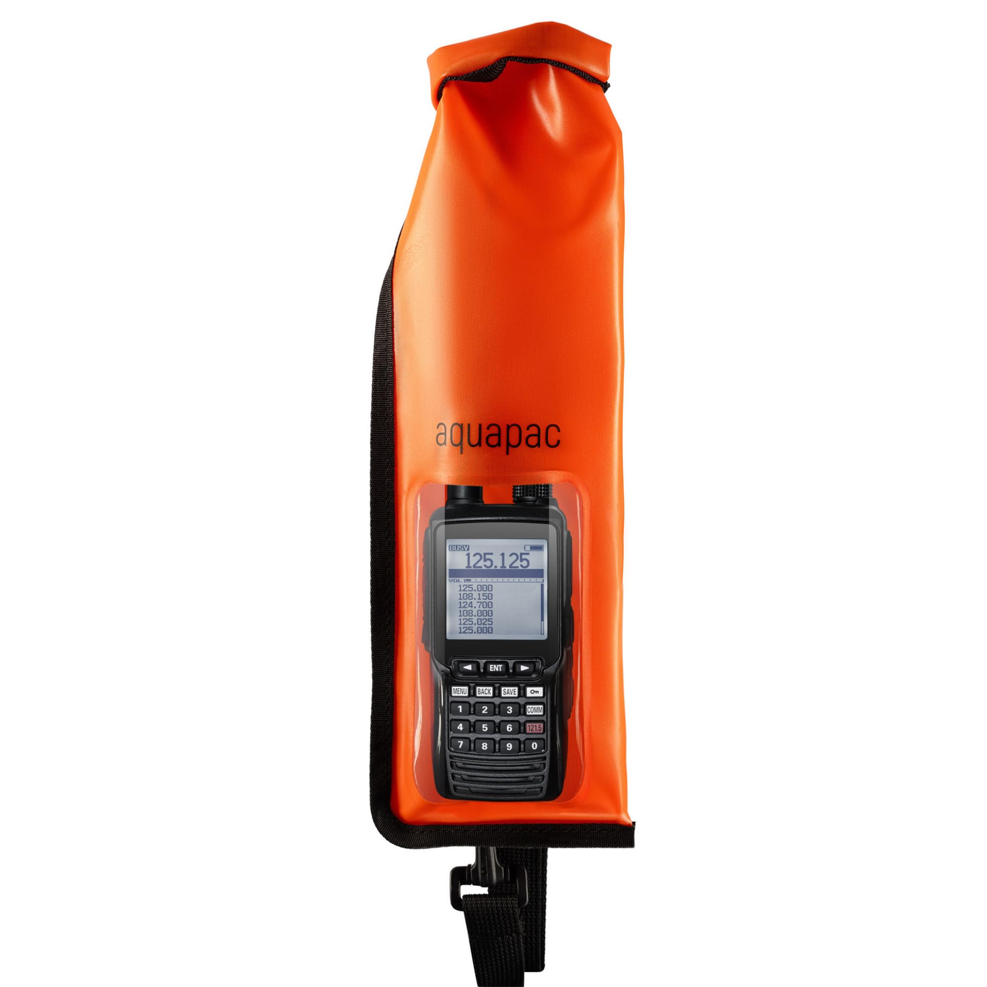 Aquapac Stormproof VHF Radio Case | Portable IPX6 Waterproof Case with Shoulder Strap for Walkie Talkie - Orange